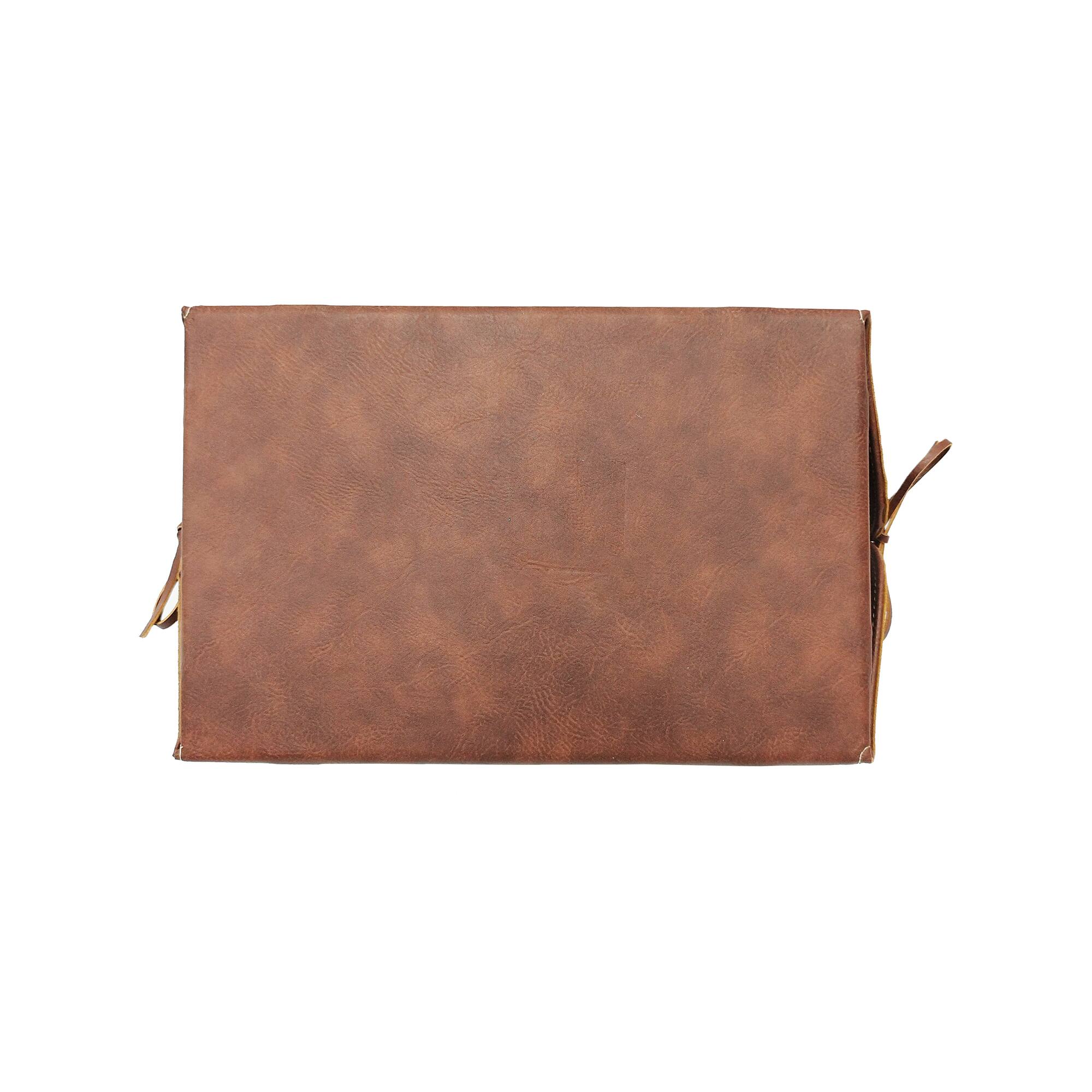 Large Warm Brown Decorative Faux Leather Bin by Ashland®